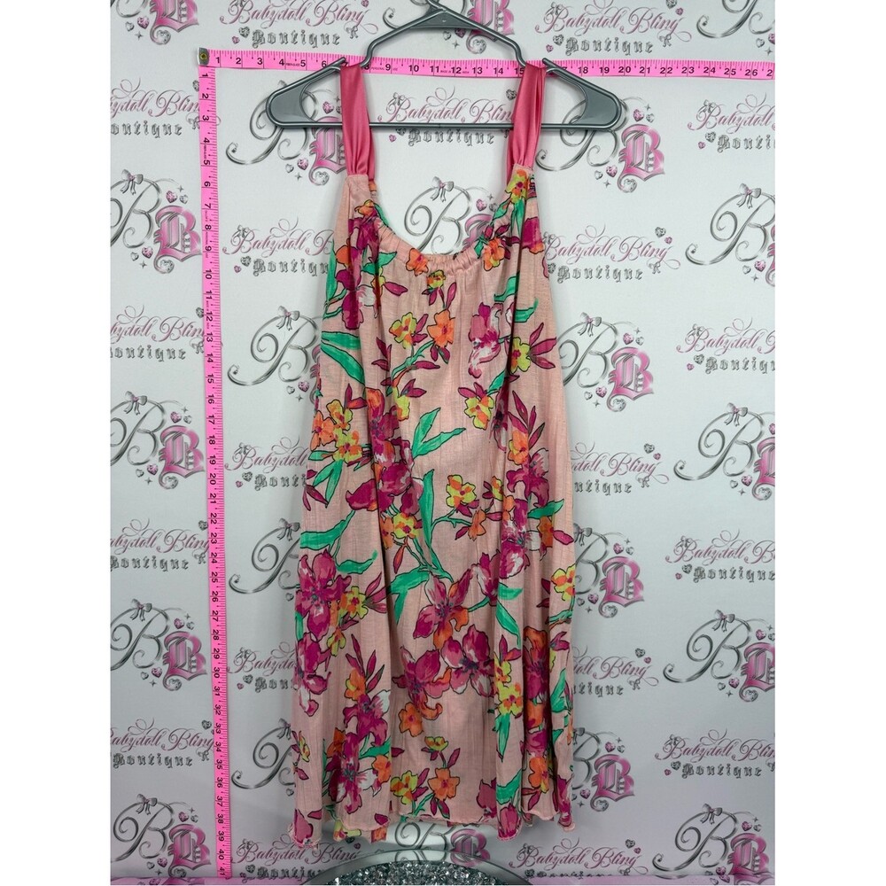 Jaclyn Smith Pink Floral Summer Dress with Multicolor Blooms